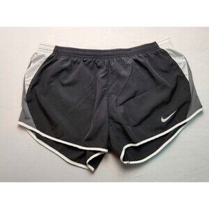 Nike Dri-Fit Athletic Shorts Women's Black/White Lined Mesh Side Running Size L